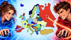 To personer ser på et europakart