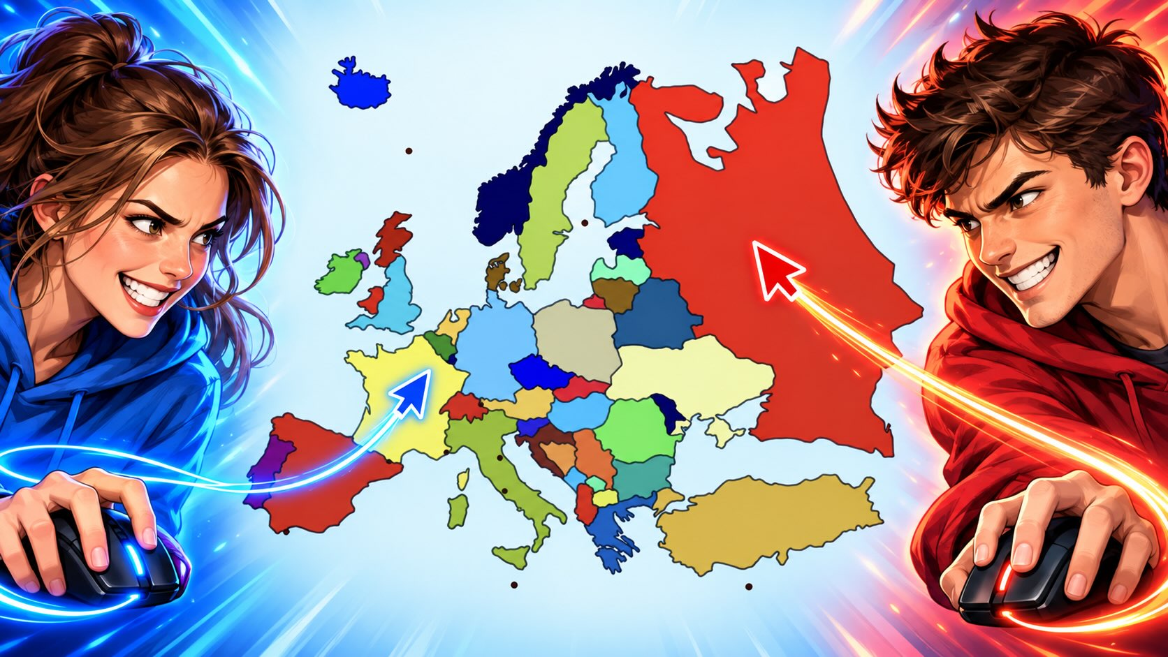 To personer ser på et europakart