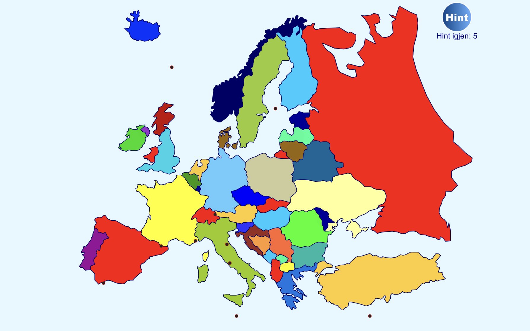 kart over Europa