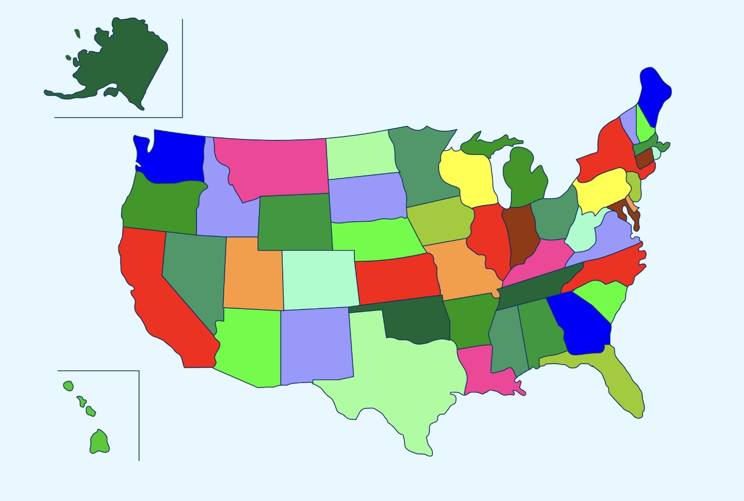 Kart over USA